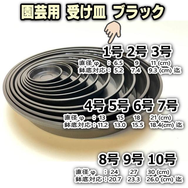 受皿-1号(ミニ)-黒[ブラック](φ約6.5cm×高さ1.4cm)鉢皿※鉢底直径φ5.2cm