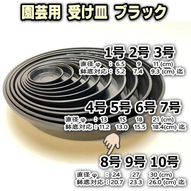 受皿-8号黒[ブラック](φ約24cm×高さ4.0cm)鉢皿※鉢底直径φ20.7cm迄の鉢