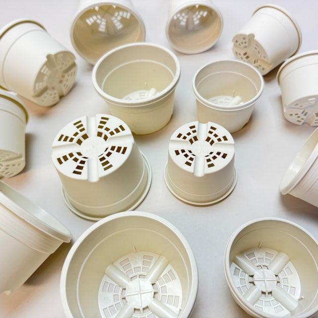 生産者仕様[カントー]浅＊プラ鉢A-25S-(2号浅鉢相当：浅型)-白[w