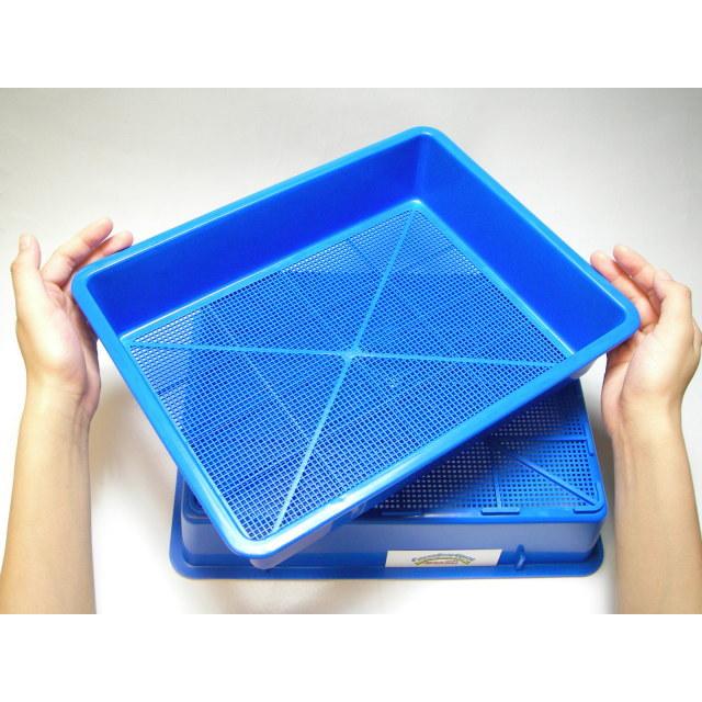 園芸用コンテナ-ブルー※ハーフサイズ3.5L容量[空トレイ1枚売