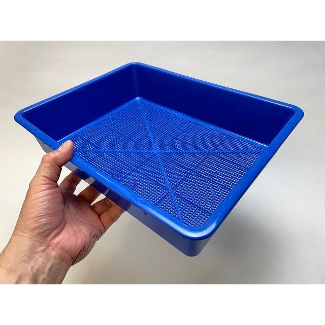 園芸用コンテナ-ブルー※ハーフサイズ3.5L容量[空トレイ1枚売