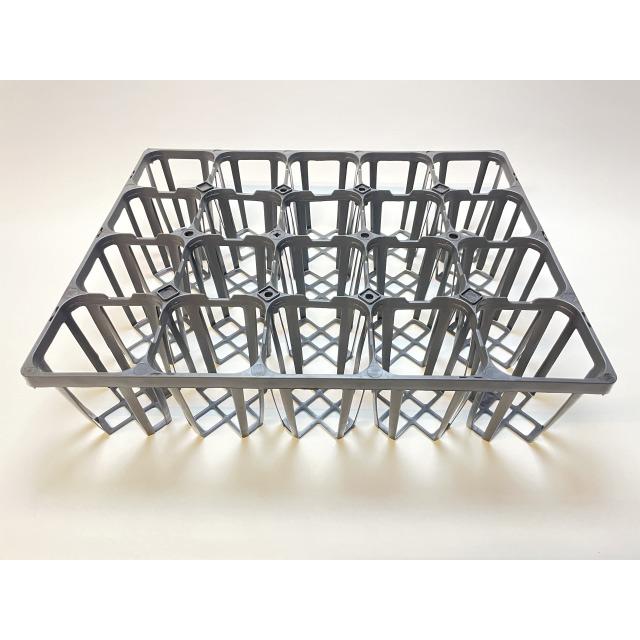 プレステラ深鉢☆-105対応四角枠トレイ：20鉢用(黒)[空トレイ1枚売
