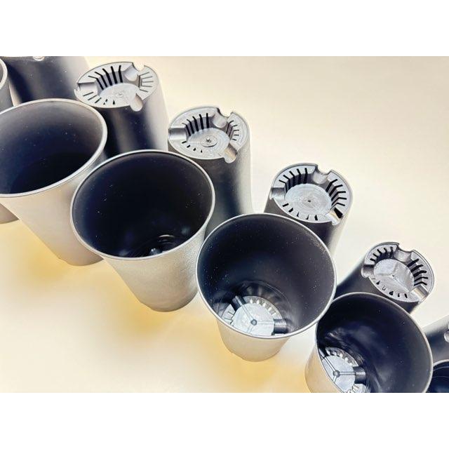 鉢2点 スマートハイスタイル2号【ミニ：φ6.5cm】プラ鉢-黒※ミニラン鉢より