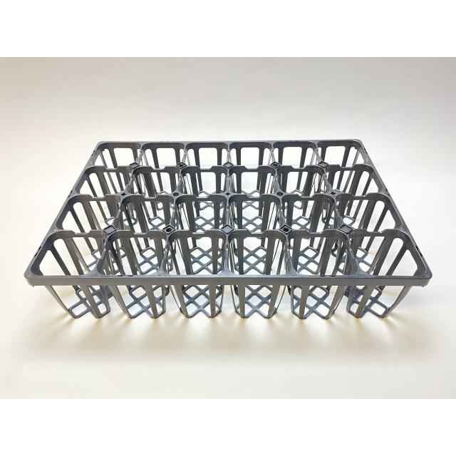 プレステラ深鉢☆-90対応四角枠トレイ：24鉢用(黒)[空トレイ1枚売