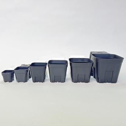 新)プレステラ120標準鉢(浅型鉢)-(硬質スリットポット4号)-黒[四角