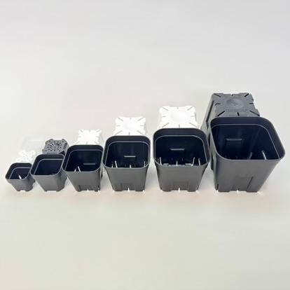 新)プレステラ120標準鉢(浅型鉢)-(硬質スリットポット4号)-黒[四角