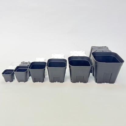 新)プレステラ120標準鉢(浅型鉢)-(硬質スリットポット4号)-黒[四角
