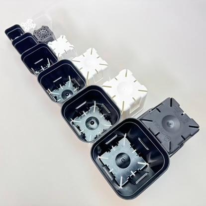 新)プレステラ120標準鉢(浅型鉢)-(硬質スリットポット4号)-黒[四角