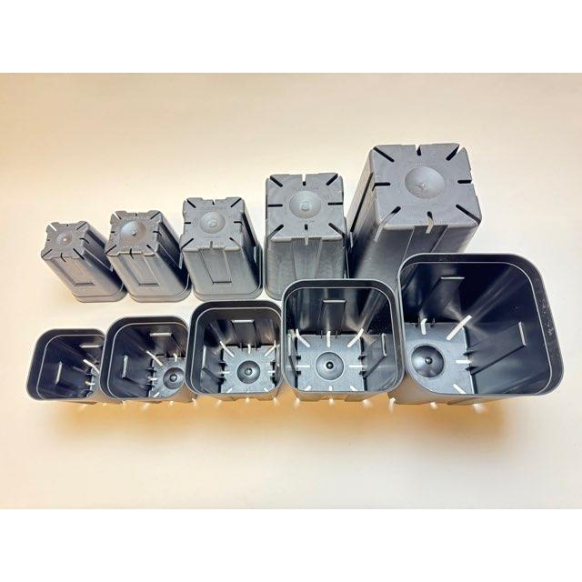 プレステラ深鉢 180-黒☆(硬質スリットポット)深型※6号鉢相当＠多肉