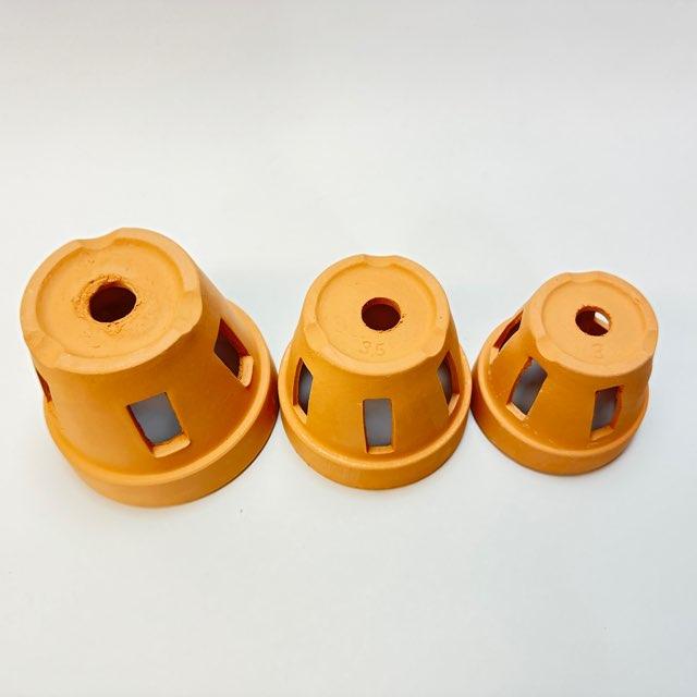 R7/12/16少量入荷！穴あき(胴抜き)素焼鉢-3号[長四角形穴]洋蘭/着生蘭