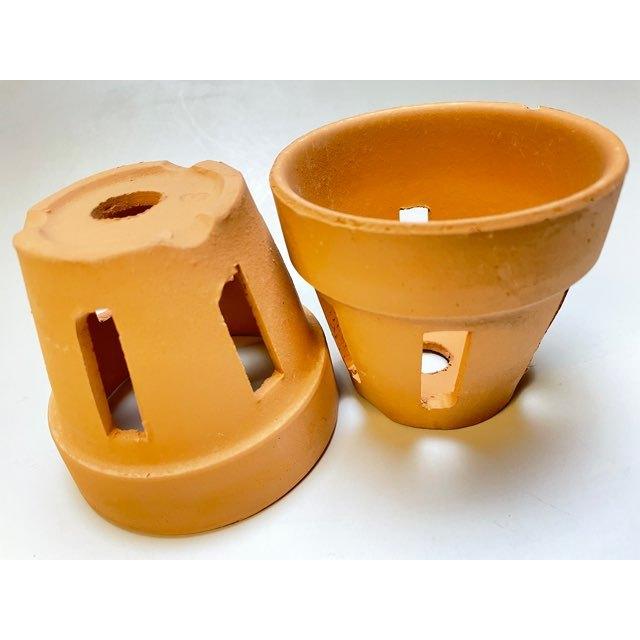 R7/10/07少量入荷！穴あき(胴抜き)素焼鉢-3号[長四角形穴]洋蘭