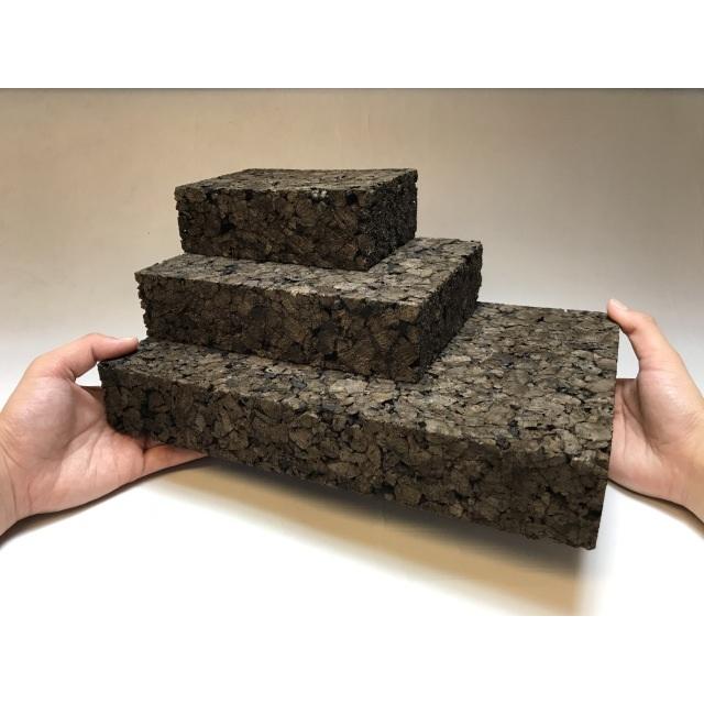 コルク　ブラック Tillandsia用-高品質ブラックコルク板極厚-中：(約)15×20cm長四角×厚さ
