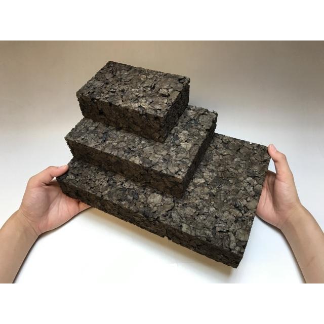 Tillandsia用-高品質ブラックコルク板極厚-中：(約)15×20cm長四角×厚さ