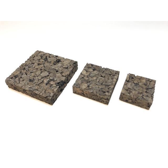 Tillandsia用-高品質ブラックコルクコースター(中：10cm四角×厚さ2.5cm