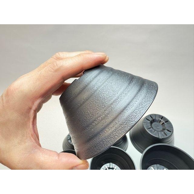 セラアート平鉢(丸鉢)-12号-黒(陶器風プラ鉢)(直径φ約12cmで一般