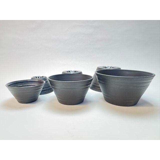 セラアート平鉢(丸鉢)-12号-黒(陶器風プラ鉢)(直径φ約12cmで一般