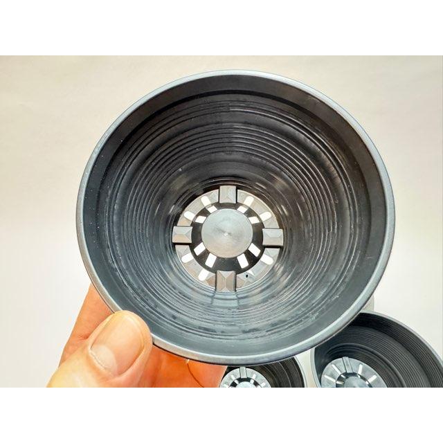 セラアート平鉢(丸鉢)-12号-黒(陶器風プラ鉢)(直径φ約12cmで一般的な4