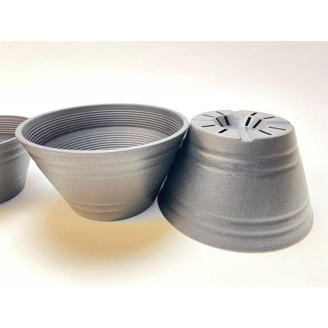 セラアート平鉢(丸鉢)-18号-黒(陶器風プラ鉢)(直径φ約18cm一般的な6号