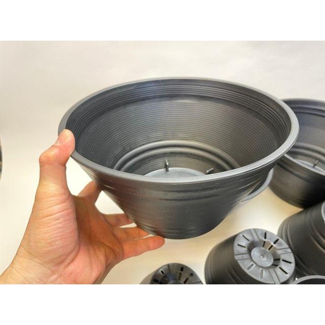 セラアート平鉢(丸鉢)-27号-黒(陶器風プラ鉢)(直径φ約27cmで一般的な9 