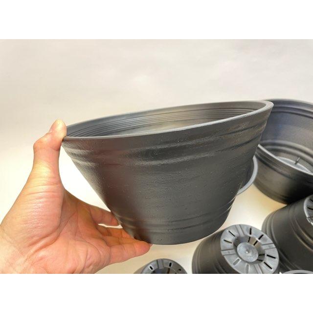 セラアート平鉢(丸鉢)-27号-黒(陶器風プラ鉢)(直径φ約27cmで一般的な9