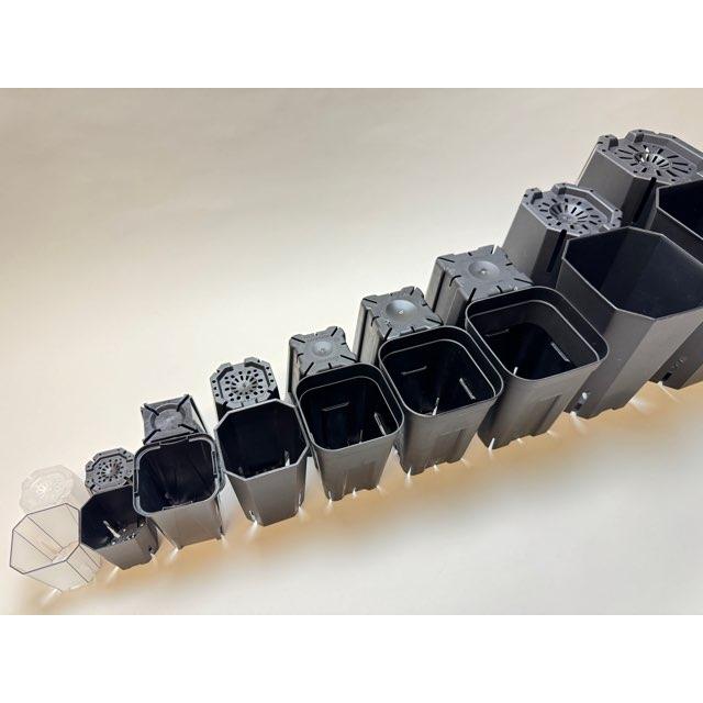 スリット深鉢135型四角-黒(4.5号鉢ロング相当)ラージサイズ※プレステラ