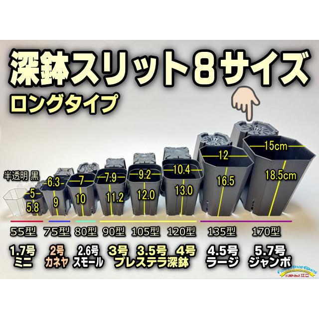 スリット深鉢170型四角-黒(5.7号鉢ロング相当)ジャンボサイズ スリット深鉢170型四角-黒(5.7号鉢ロング相当)ジャンボサイズ