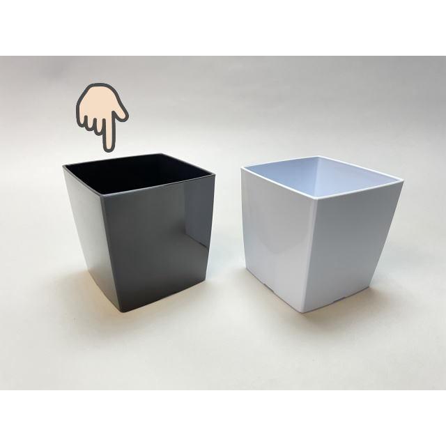 3.5号(2.5号相当)-スクウェアどっしり型プラ鉢-黒[254GB] : フラワー