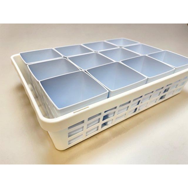 生産者仕様の園芸トレイ：白 (ハーフ)＋3.5号(2.5号相当)-スクウェア