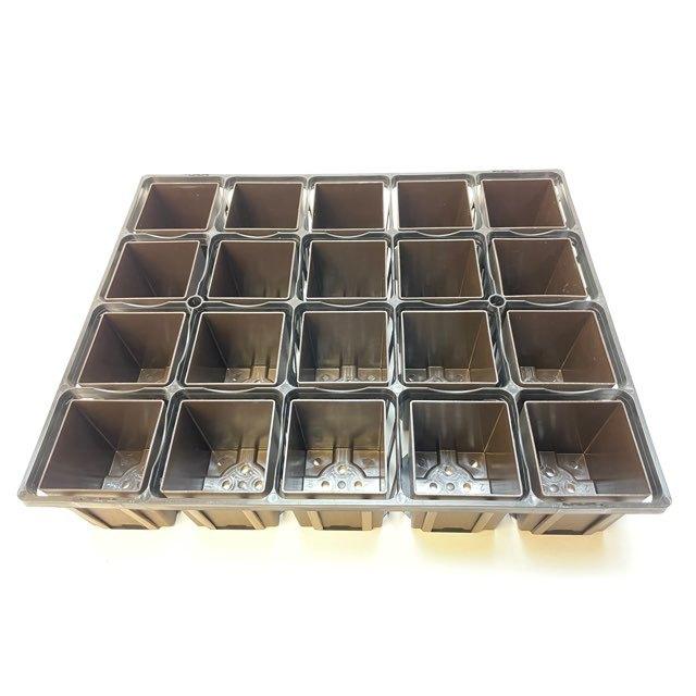 トレイ 7.5cmポットや2号鉢用四角型枠トレイ：ハーフ標準型[H6.4cm]-20鉢用＋