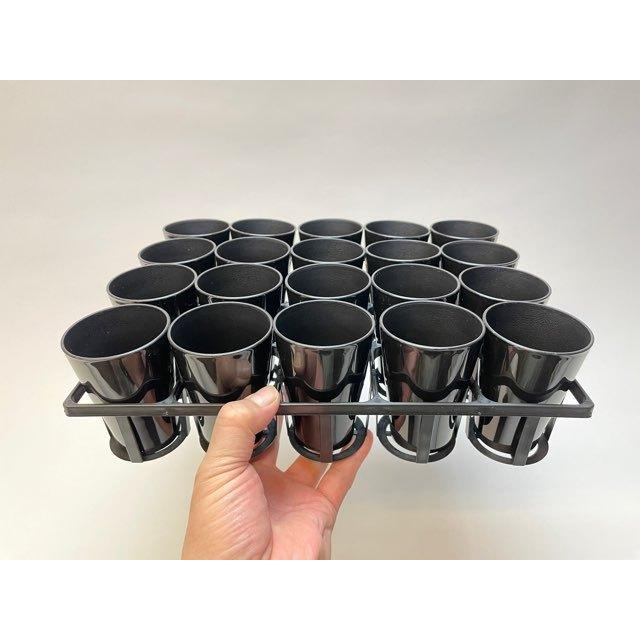 7.5cmポットや2号鉢用四角型枠トレイ：ハーフ浅型[H5.5cm]-20鉢用＋