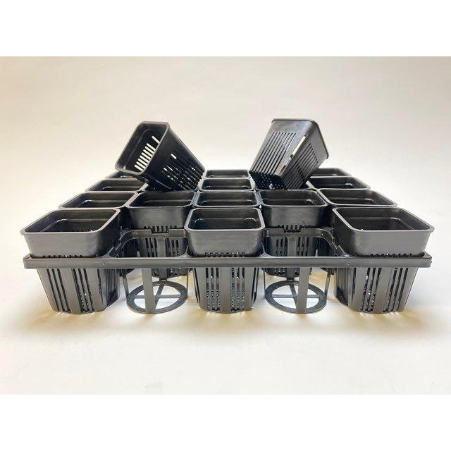 7.5cmポットや2号鉢用四角型枠トレイ：ハーフ浅型[H5.5cm]-20鉢用＋