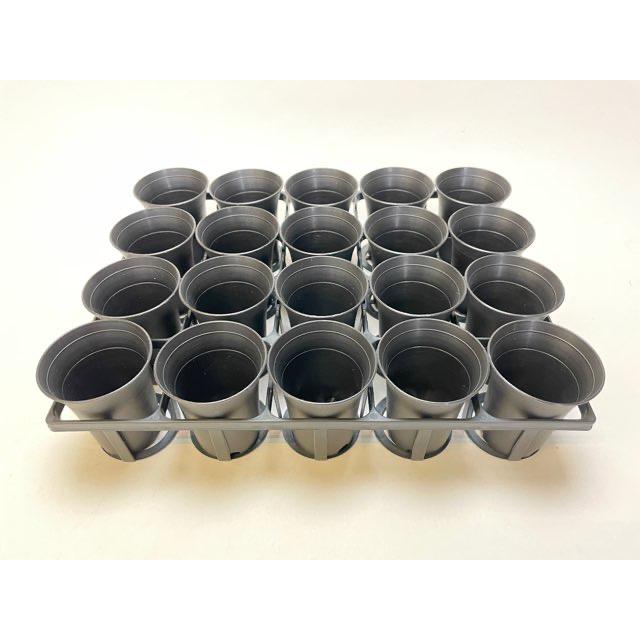 7.5cmポットや2号鉢用四角型枠トレイ：ハーフ浅型[H5.5cm]-20鉢用＋