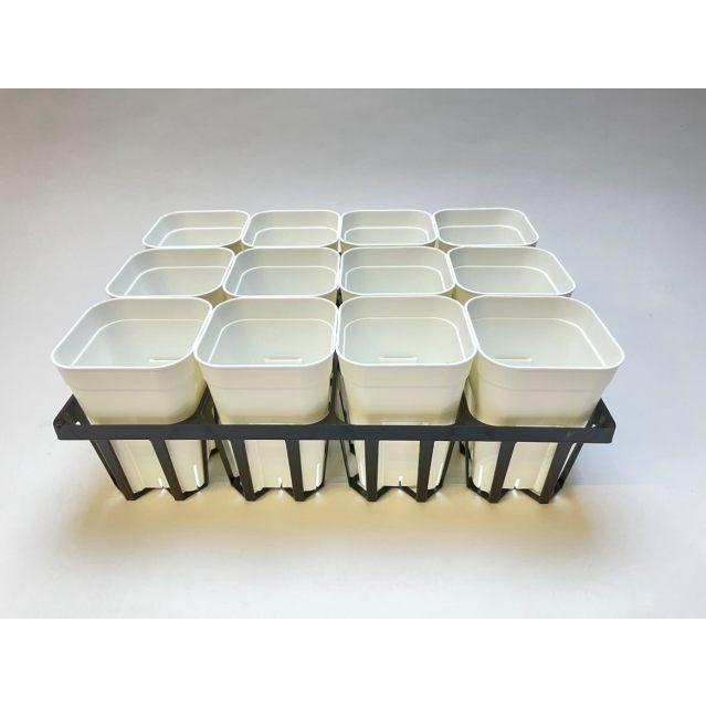 プレステラ90対応：四角型枠黒トレイハーフ＋プレステラ深鉢 90-白