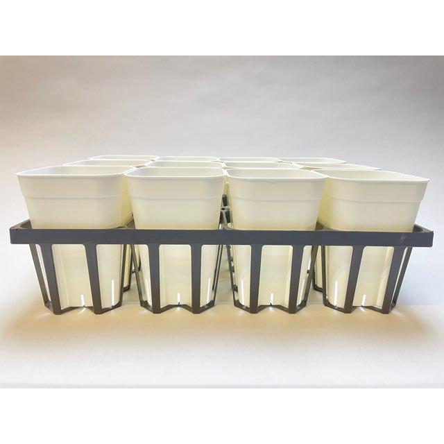 プレステラ90対応：四角型枠黒トレイハーフ＋プレステラ深鉢 90-白