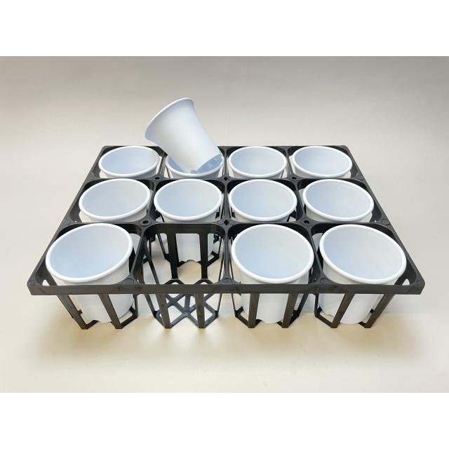 プレステラ90対応：四角型枠黒トレイハーフ＋厚手のプラ鉢-スマート2.5