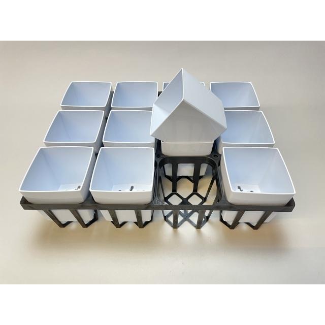 プレステラ90対応：四角型枠黒トレイハーフ＋3.5号-スクウェアどっしり