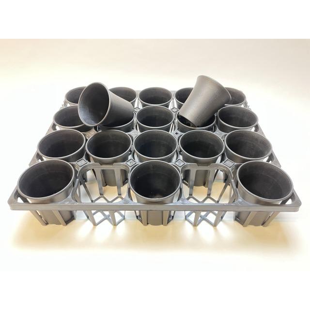 プレステラ105対応：四角型枠黒トレイ大＋厚手のプラ鉢-スマート