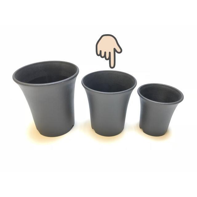 プレステラ105対応：四角型枠黒トレイ大＋厚手のプラ鉢-スマート3号-黒