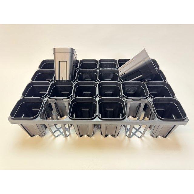 プレステラ深鉢専用☆-90対応四角枠トレイ：24鉢用(黒)＋プレステラ深