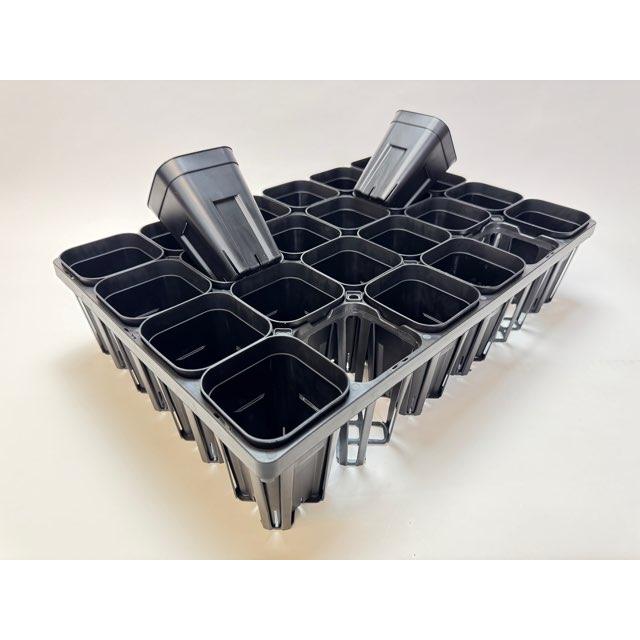 プレステラ深鉢専用☆-90対応四角枠トレイ：24鉢用(黒)＋プレステラ深