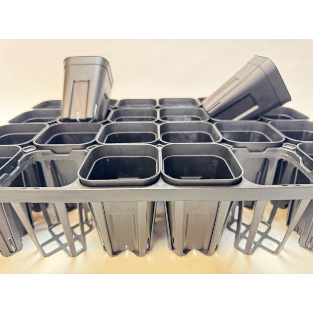 プレステラ深鉢専用☆-90対応四角枠トレイ：24鉢用(黒)＋プレステラ深