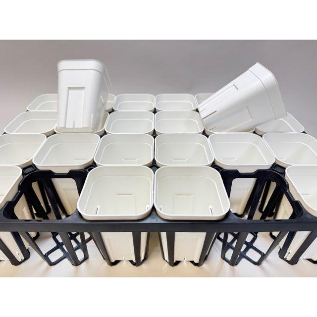 プレステラ深鉢専用☆-90対応四角枠トレイ：24鉢用(黒)＋プレステラ深