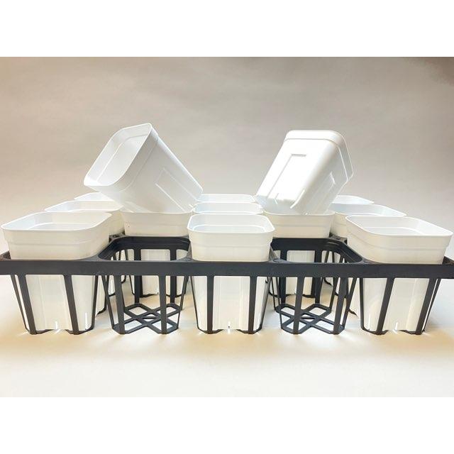 プレステラ深鉢-120対応四角枠トレイ＋プレステラ120-白(トレイ1枚＋15