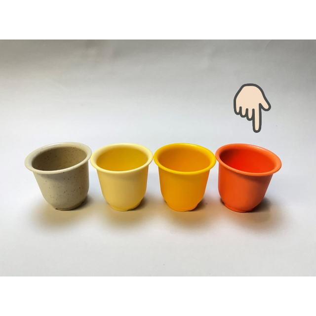 厚手のプラ鉢-ふっくら2号ミニ【オレンジ】(橙) : フラワーショップ