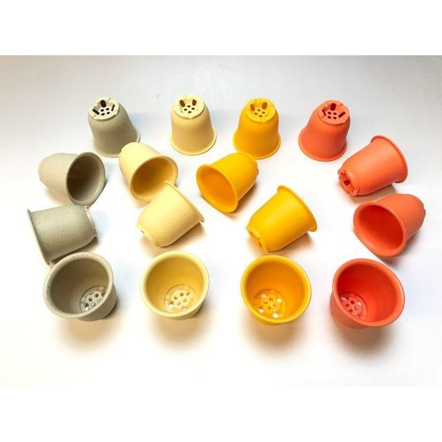 厚手のプラ鉢-ふっくら2号ミニ【オレンジ】(橙) : フラワーショップ