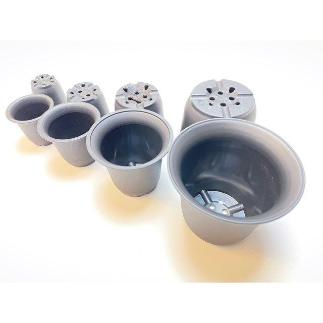厚手のプラ鉢-ふっくら3号-黒＊U-30(QBRAND)＠多肉植物・塊根植物