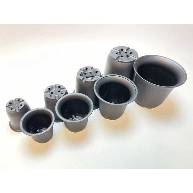 厚手のプラ鉢-ふっくら4号-黒＊U-40(QBRAND)＠多肉植物・塊根植物