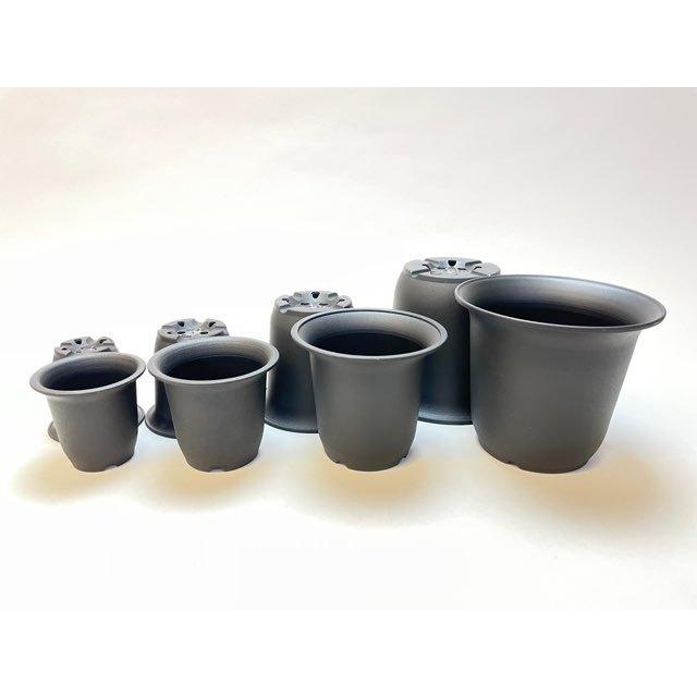 厚手のプラ鉢-ふっくら5号-黒＊U-50(QBRAND)＠多肉植物・塊根植物