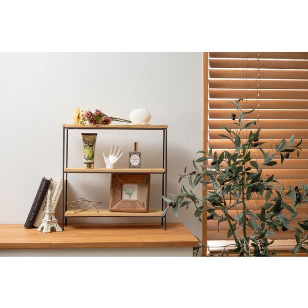 オープンラック 3段 高さ40 ミニラック おしゃれ シェルフ 天然木 飾り棚 AKB-403 BR/IV オープンラック AKB-403BR |  | 02