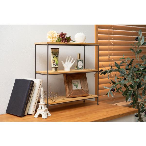 オープンラック 3段 高さ40 ミニラック おしゃれ シェルフ 天然木 飾り棚 AKB-403 BR/IV オープンラック AKB-403BR |  | 04